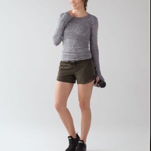 Lululemon Hotty Hot Short Long 4" Dark Olive Size 8